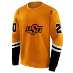 personalized oklahoma state cowboys striped sleeves orange hoodie best selling