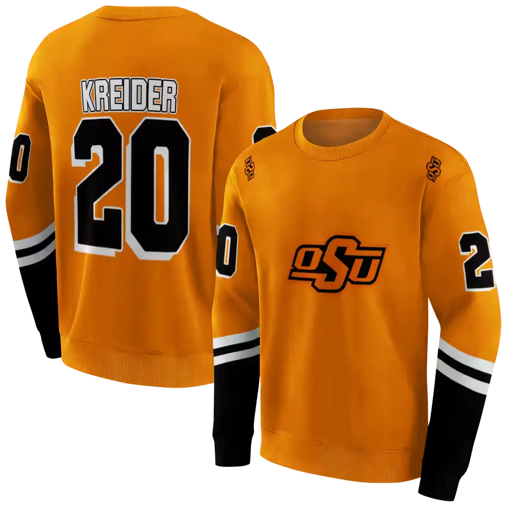 personalized oklahoma state cowboys striped sleeves orange hoodie premium grade personalized oklahoma state cowboys striped sleeves orange hoodie premium grade