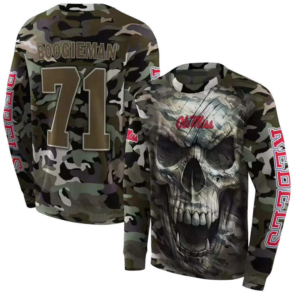 personalized ole miss rebels camo skull hoodie premium grade personalized ole miss rebels camo skull hoodie premium grade
