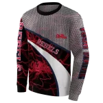 personalized ole miss rebels hexagonal mesh red black gray hoodie best selling