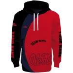 personalized ole miss rebels minimalist design red black hoodie best selling