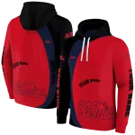 personalized ole miss rebels minimalist design red black hoodie best selling