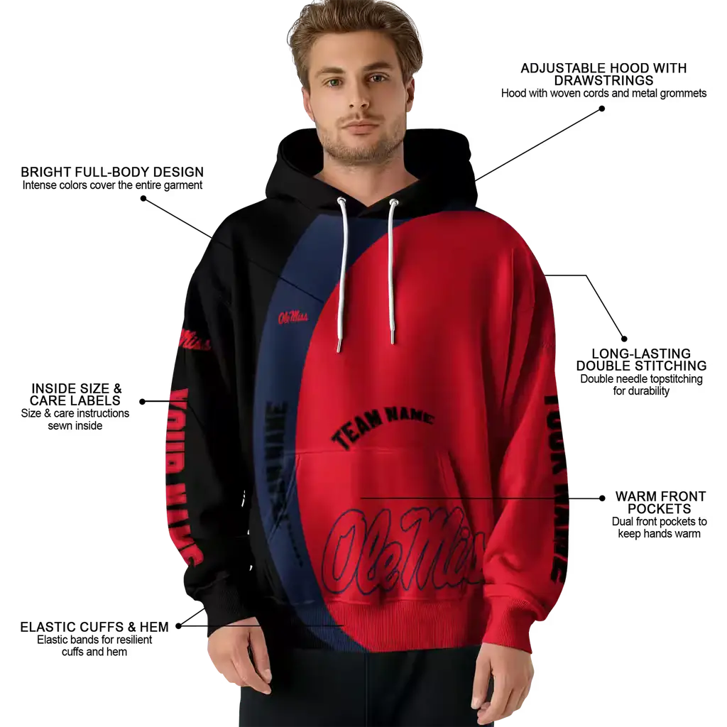personalized ole miss rebels minimalist design red black hoodie latest model personalized ole miss rebels minimalist design red black hoodie latest model