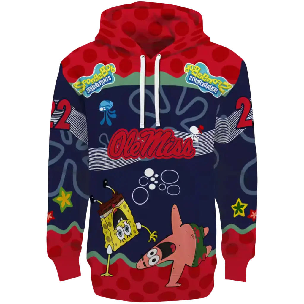 personalized ole miss rebels spongebob patrick star red navy hoodie best selling personalized ole miss rebels spongebob patrick star red navy hoodie best selling