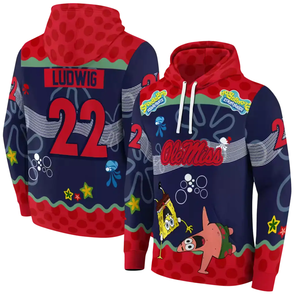 personalized ole miss rebels spongebob patrick star red navy hoodie fashion forward personalized ole miss rebels spongebob patrick star red navy hoodie fashion forward