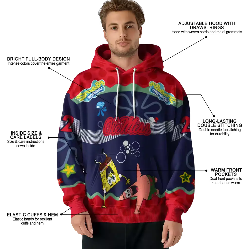 personalized ole miss rebels spongebob patrick star red navy hoodie latest model personalized ole miss rebels spongebob patrick star red navy hoodie latest model