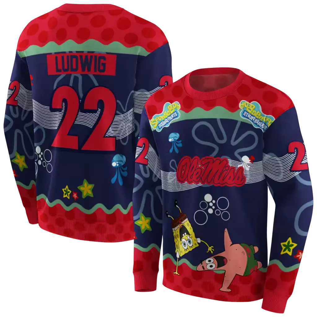 personalized ole miss rebels spongebob patrick star red navy hoodie premium grade personalized ole miss rebels spongebob patrick star red navy hoodie premium grade