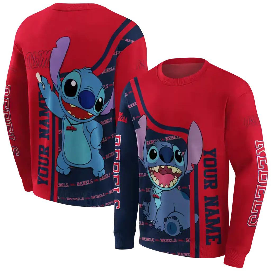 personalized ole miss rebels stitch red hoodie premium grade personalized ole miss rebels stitch red hoodie premium grade