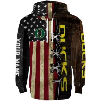 personalized oregon ducks american pride hoodie best selling