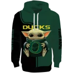 personalized oregon ducks baby yoda green black hoodie best selling