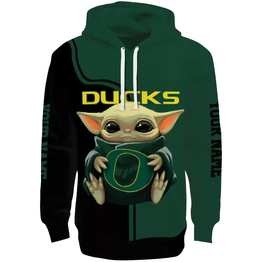 personalized oregon ducks baby yoda green black hoodie best selling personalized oregon ducks baby yoda green black hoodie best selling
