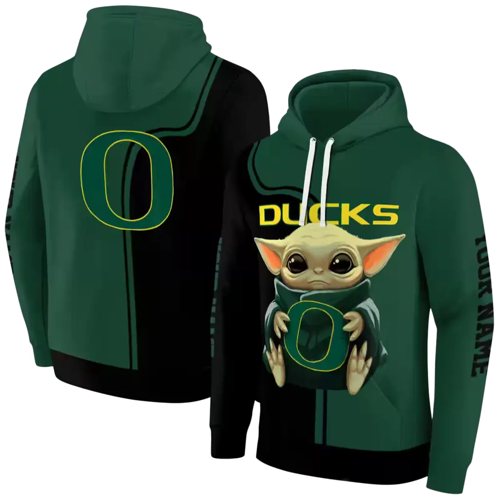 personalized oregon ducks baby yoda green black hoodie fashion forward personalized oregon ducks baby yoda green black hoodie fashion forward