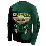 personalized oregon ducks baby yoda green black hoodie best selling