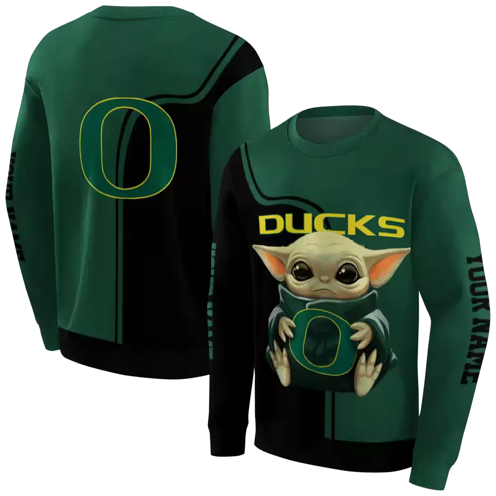personalized oregon ducks baby yoda green black hoodie premium grade personalized oregon ducks baby yoda green black hoodie premium grade