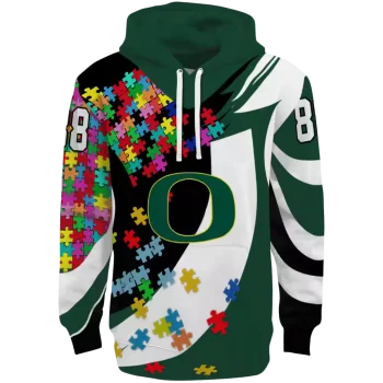 personalized oregon ducks puzzle pieces green hoodie best selling