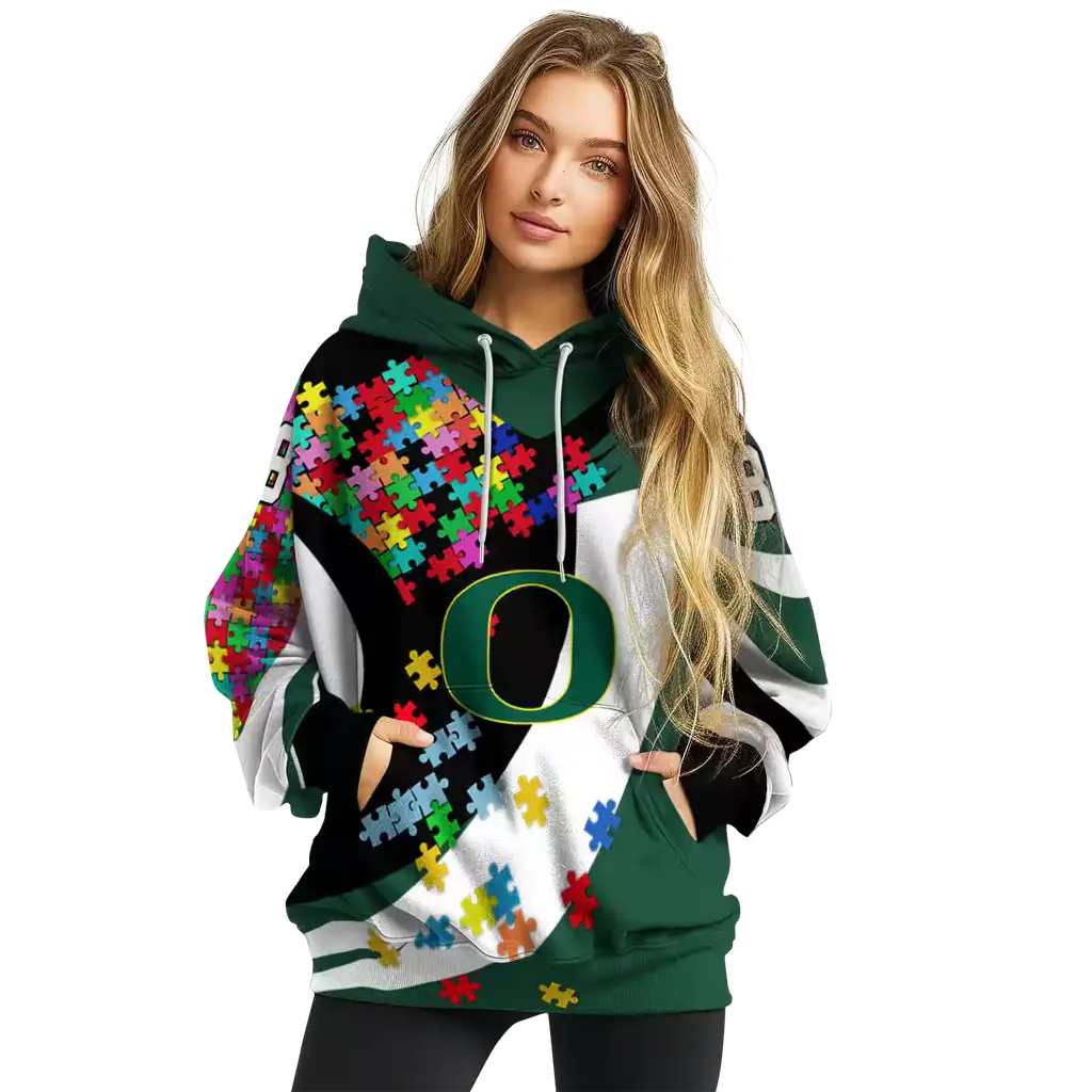 personalized oregon ducks puzzle pieces green hoodie high quality personalized oregon ducks puzzle pieces green hoodie high quality