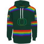 personalized oregon ducks rainbow stripes green hoodie best selling