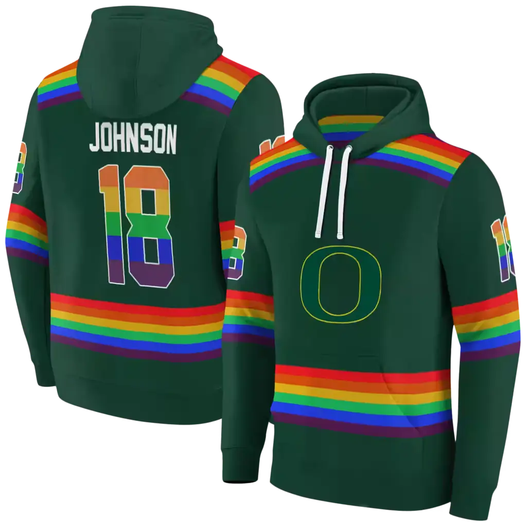 personalized oregon ducks rainbow stripes green hoodie fashion forward personalized oregon ducks rainbow stripes green hoodie fashion forward