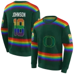 personalized oregon ducks rainbow stripes green hoodie best selling