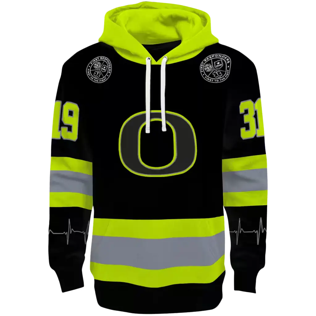 personalized oregon ducks safety motif black neon green hoodie best selling personalized oregon ducks safety motif black neon green hoodie best selling