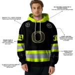 personalized oregon ducks safety motif black neon green hoodie best selling