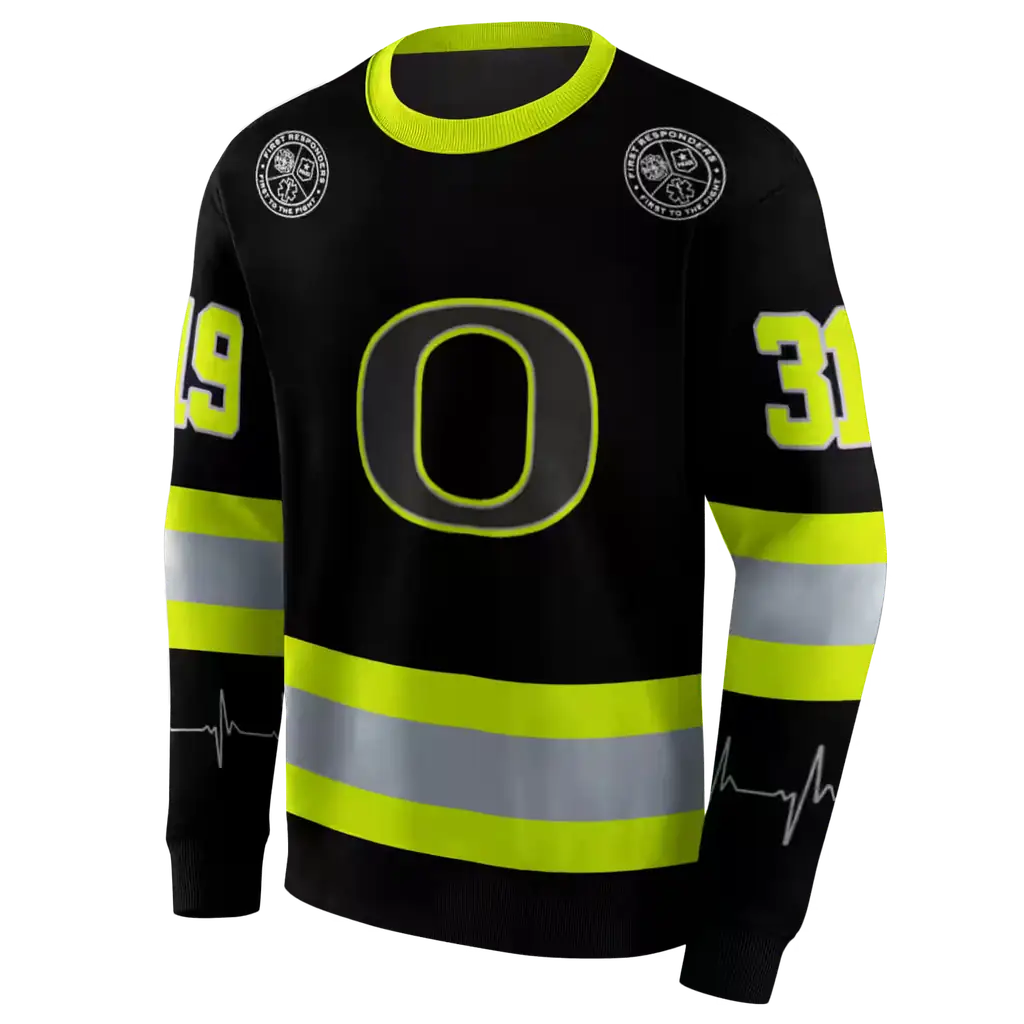 personalized oregon ducks safety motif black neon green hoodie new arrival personalized oregon ducks safety motif black neon green hoodie new arrival