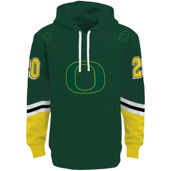 personalized oregon ducks striped sleeves green hoodie best selling