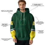 personalized oregon ducks striped sleeves green hoodie best selling