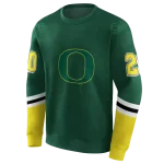 personalized oregon ducks striped sleeves green hoodie best selling