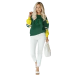 personalized oregon ducks striped sleeves green hoodie best selling