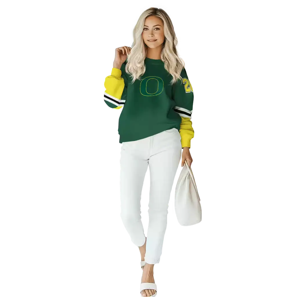personalized oregon ducks striped sleeves green hoodie trendy personalized oregon ducks striped sleeves green hoodie trendy