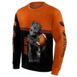 personalized oregon state beavers baby groot orange black hoodie best selling