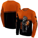 personalized oregon state beavers baby groot orange black hoodie best selling