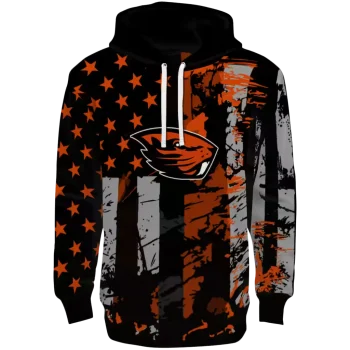 personalized oregon state beavers distressed flag orange black hoodie best selling