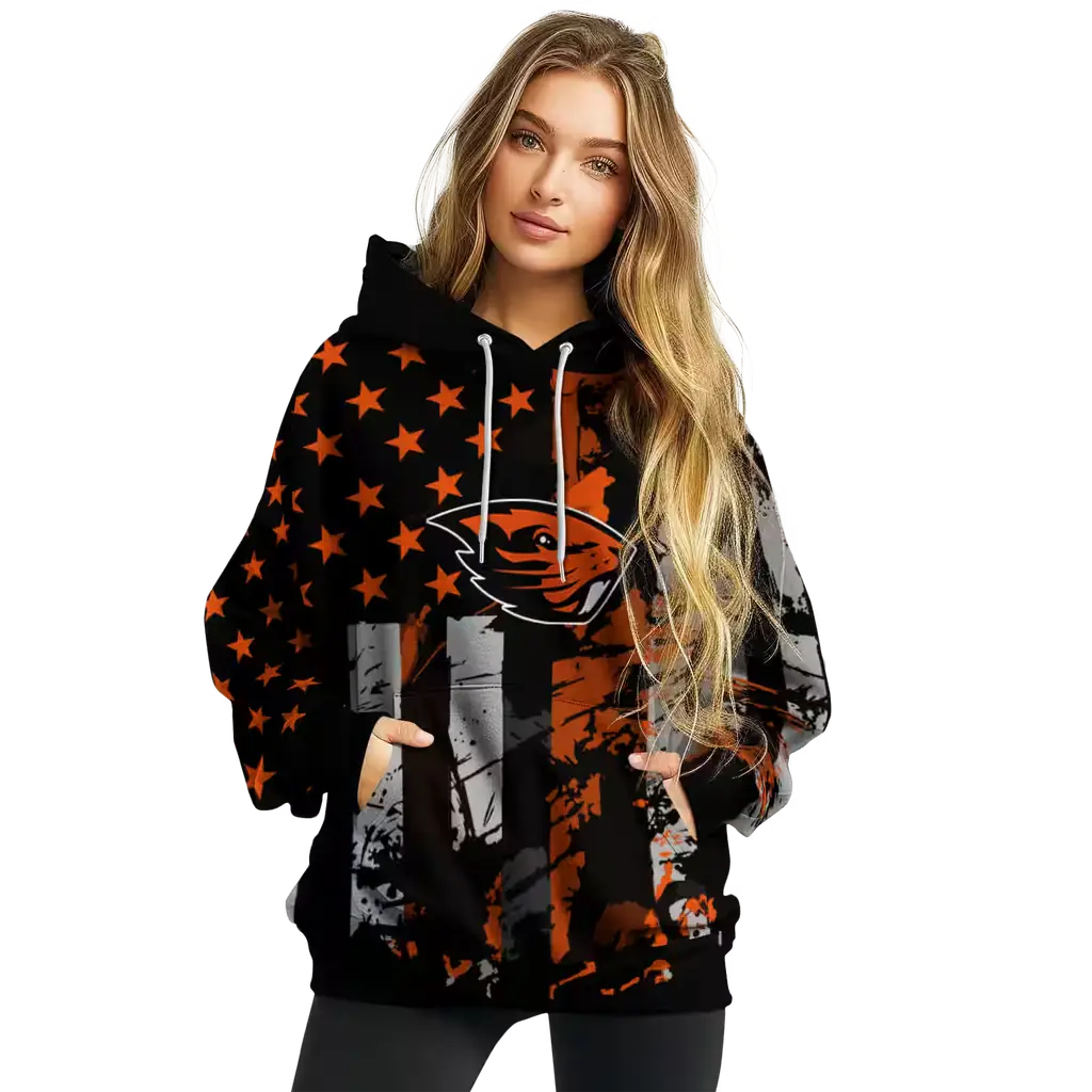 personalized oregon state beavers distressed flag orange black hoodie high quality personalized oregon state beavers distressed flag orange black hoodie high quality