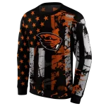 personalized oregon state beavers distressed flag orange black hoodie best selling