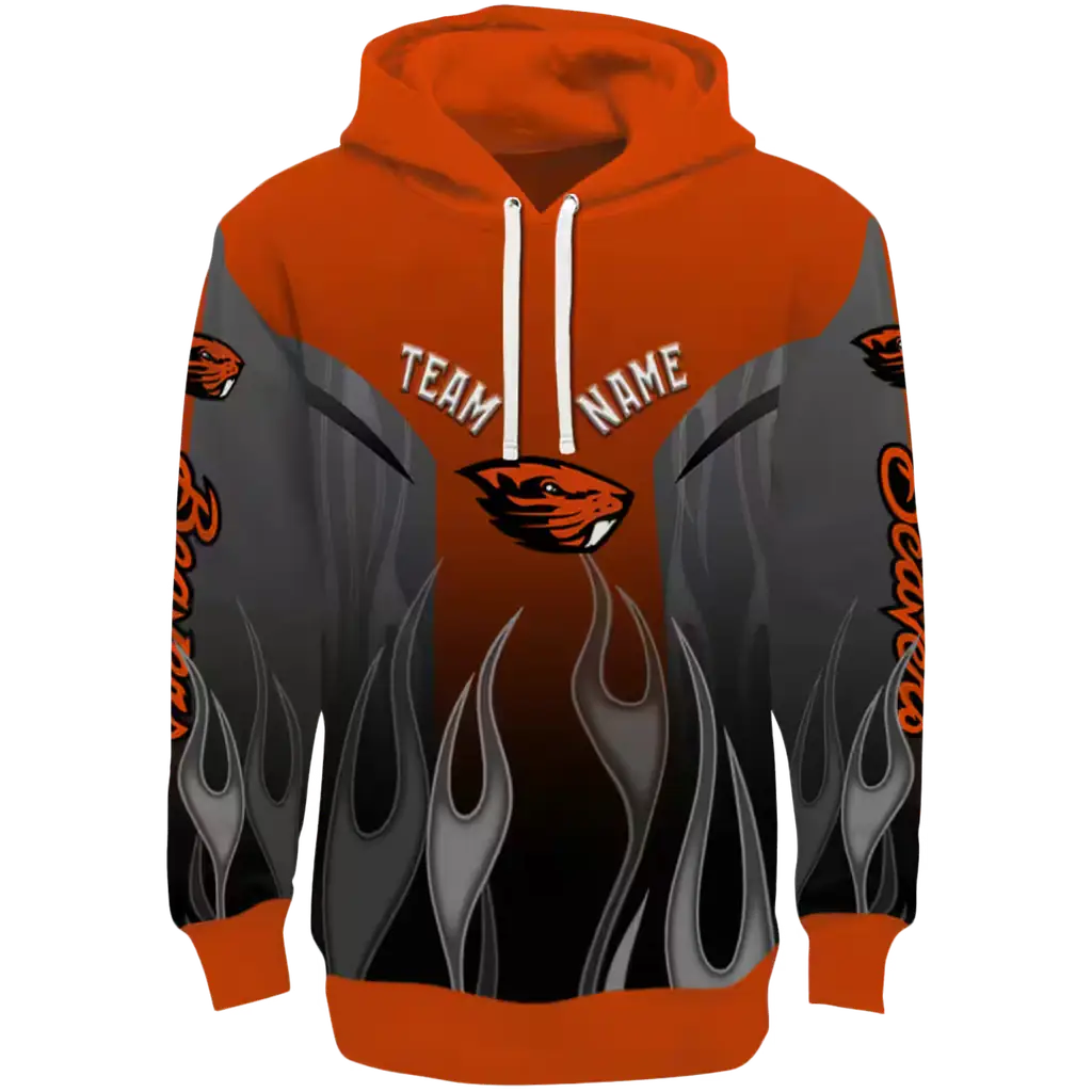 personalized oregon state beavers flame design orange hoodie best selling personalized oregon state beavers flame design orange hoodie best selling