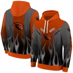 personalized oregon state beavers flame design orange hoodie best selling