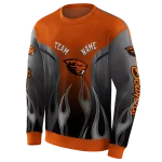 personalized oregon state beavers flame design orange hoodie best selling