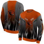personalized oregon state beavers flame design orange hoodie best selling