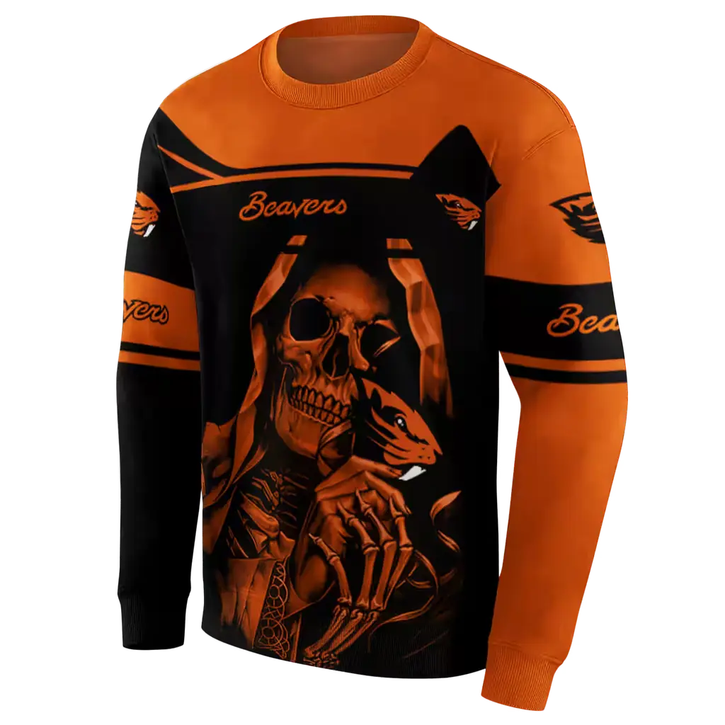 personalized oregon state beavers grim reaper orange black hoodie new arrival personalized oregon state beavers grim reaper orange black hoodie new arrival