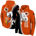 personalized oregon state beavers peeking snoopy orange hoodie best selling