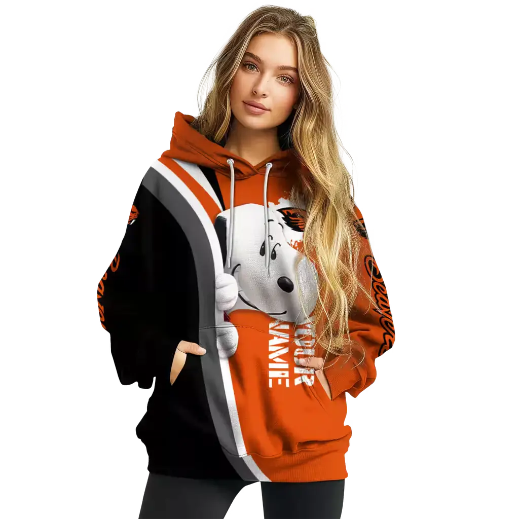 personalized oregon state beavers peeking snoopy orange hoodie high quality personalized oregon state beavers peeking snoopy orange hoodie high quality