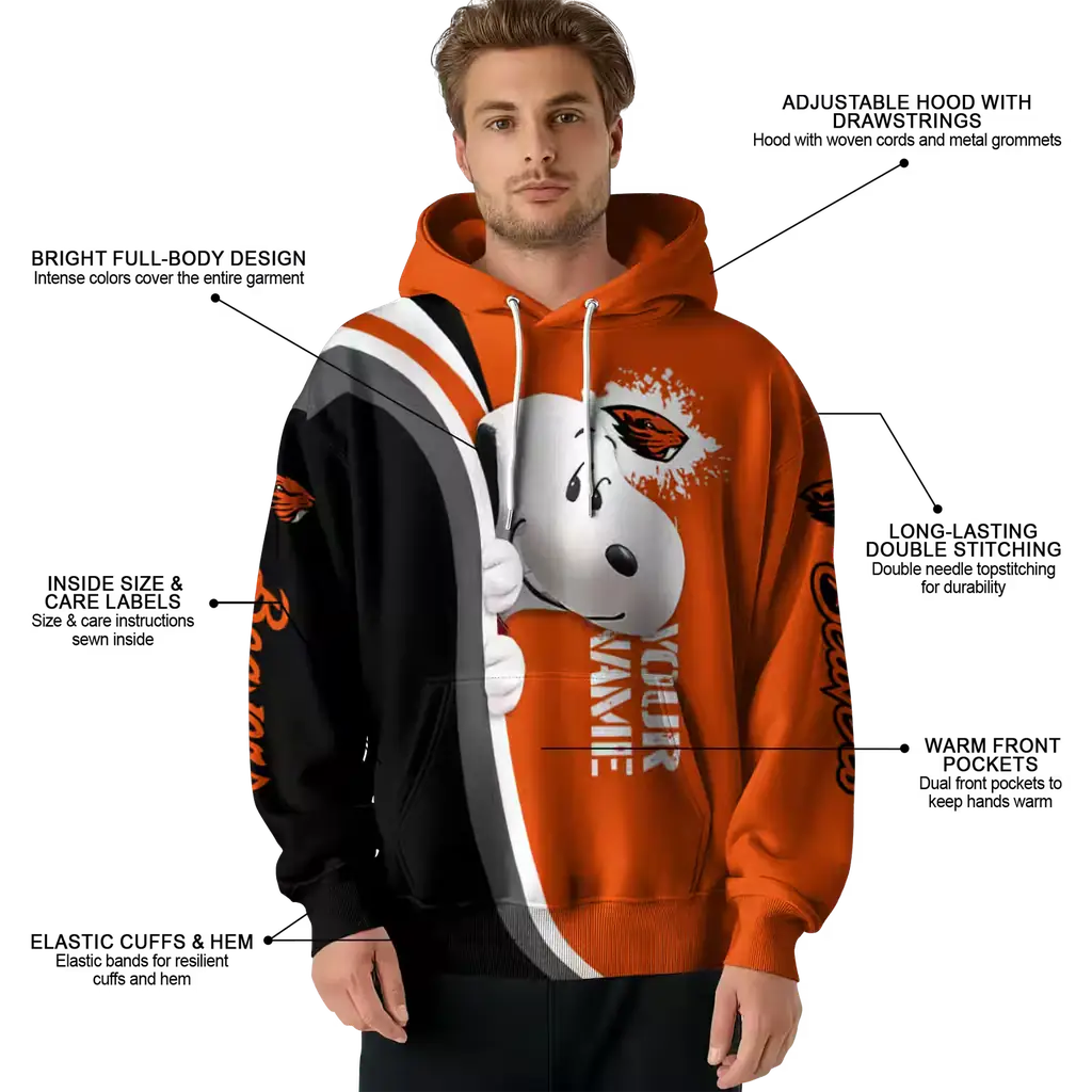 personalized oregon state beavers peeking snoopy orange hoodie latest model personalized oregon state beavers peeking snoopy orange hoodie latest model