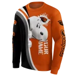 personalized oregon state beavers peeking snoopy orange hoodie best selling