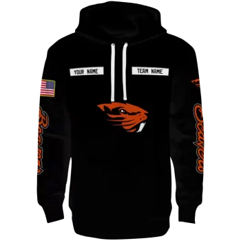personalized oregon state beavers punisher skull black hoodie best selling