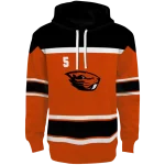 personalized oregon state beavers striped pattern orange hoodie best selling