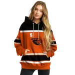 personalized oregon state beavers striped pattern orange hoodie best selling