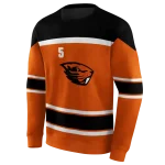 personalized oregon state beavers striped pattern orange hoodie best selling