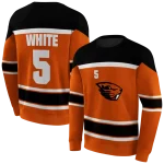 personalized oregon state beavers striped pattern orange hoodie best selling